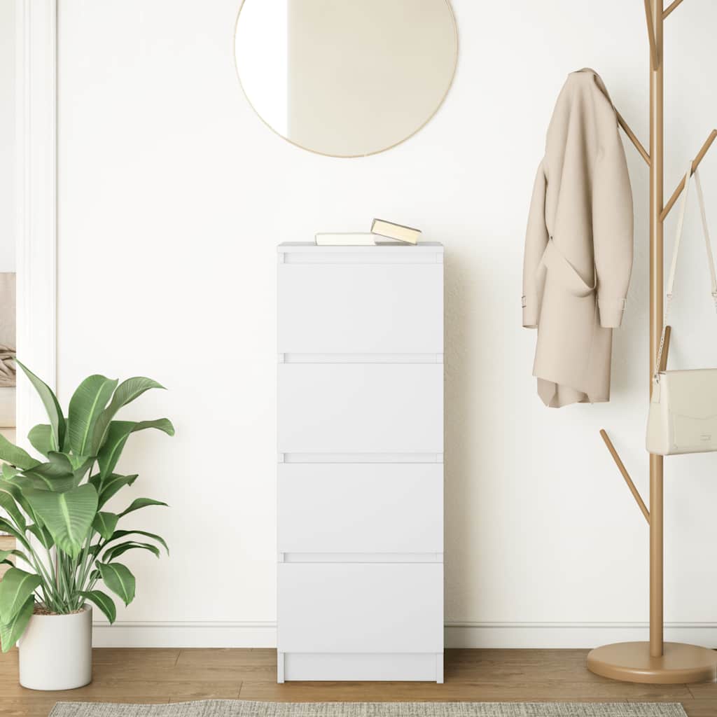 Skjenk hvit 37,5x35x99 cm konstruert tre