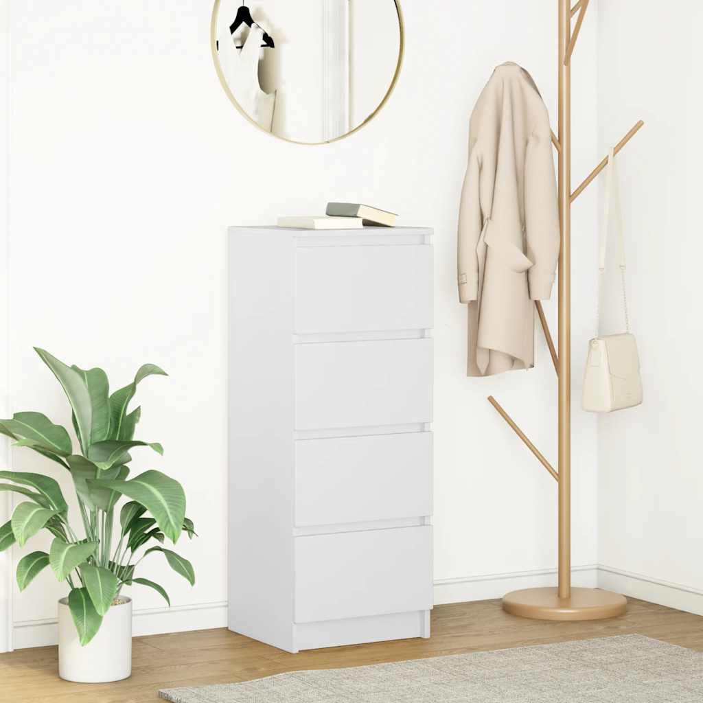 Skjenk hvit 37,5x35x99 cm konstruert tre