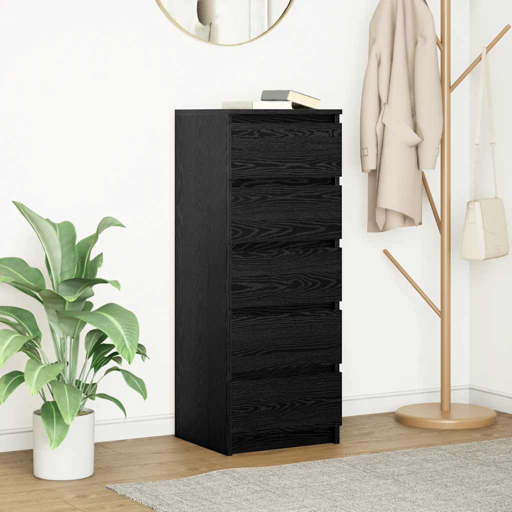 Skjenk Svart Eik med skuffer 37,5x35x99 cm