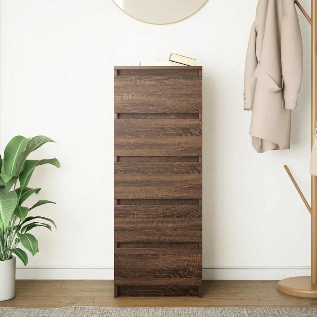 Skjenk Brun Eik med skuffer 37,5x35x99 cm