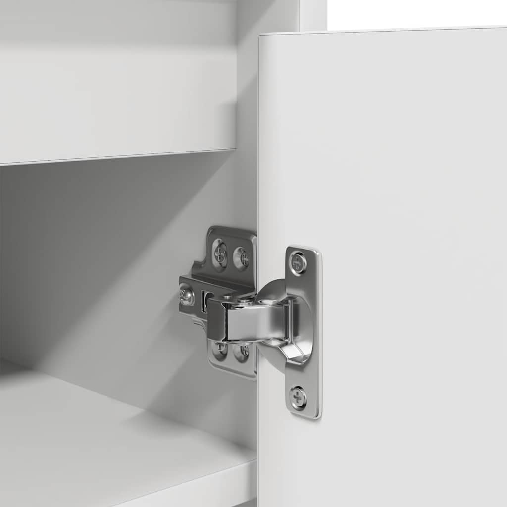 Skoskap Skohylle Skobenk Hvit 57x34x76 cm