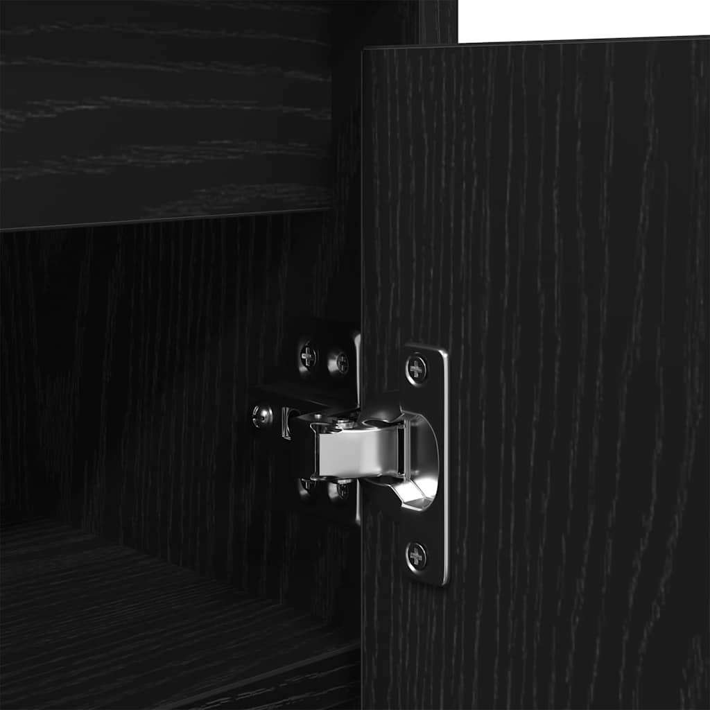 Skoskap Skohylle Skobenk Svart Eik 57x34x76 cm