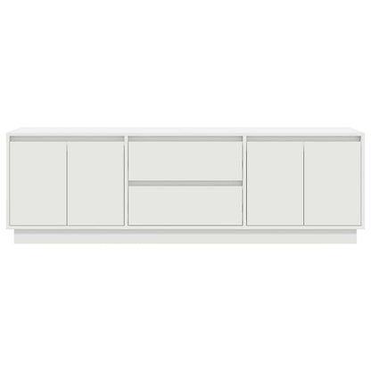 TV-Møbel Hvit TV-benk med LED-lys 160,5x41x50 cm