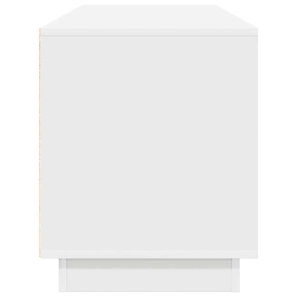 TV-Møbel Hvit TV-benk med LED-lys 160,5x41x50 cm