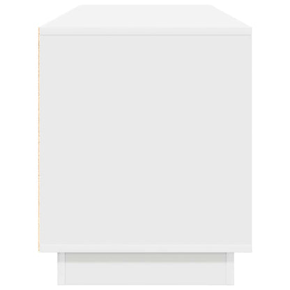 TV-Møbel Hvit TV-benk med LED-lys 160,5x41x50 cm