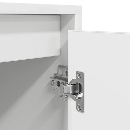 TV-Møbel Hvit TV-benk med LED-lys 160,5x41x50 cm