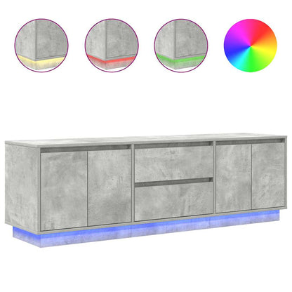TV-Møbel Betonggrå TV-benk med LED-lys 160,5x41x50 cm