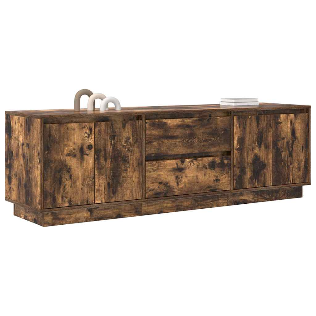 TV-Møbel Røkt EikTV-benk med LED-lys 160,5x41x50 cm