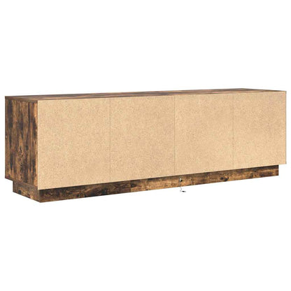 TV-Møbel Røkt EikTV-benk med LED-lys 160,5x41x50 cm