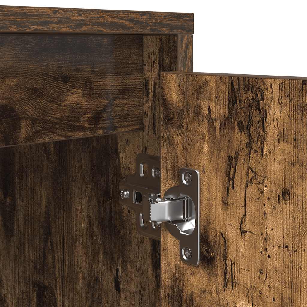 TV-Møbel Røkt EikTV-benk med LED-lys 160,5x41x50 cm