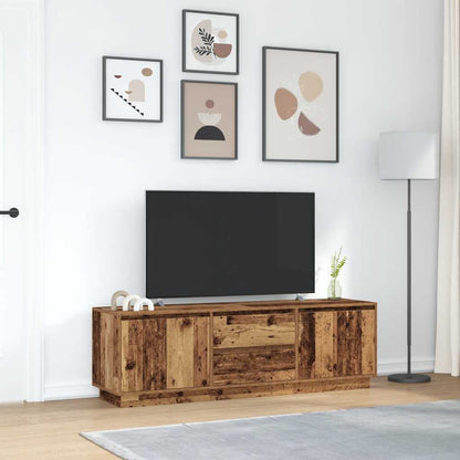 TV-Møbel Gammelt Tre TV-benk med LED-lys 160,5x41x50 cm