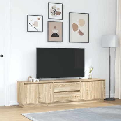 TV-Møbel Sonoma Eik TV-benk med LED-lys 193,5x41x50 cm