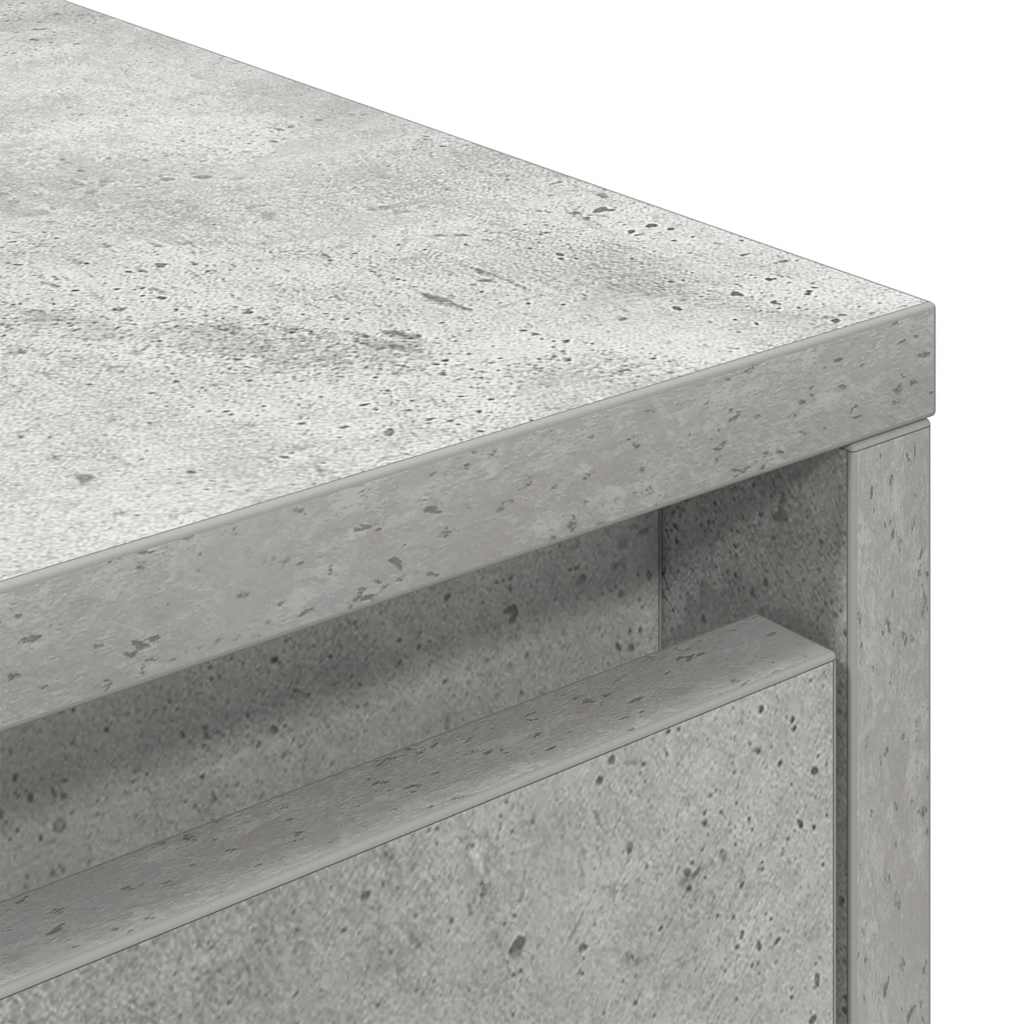 TV-Møbel Betonggrå TV-benk med LED-lys 193,5x41x50 cm