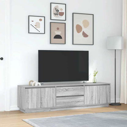 TV-Møbel Sonoma Grå TV-benk med LED-lys 193,5x41x50 cm
