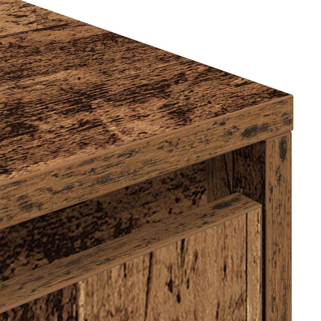 TV-Møbel Gammelt Tre TV-benk med LED-lys 193,5x41x50 cm