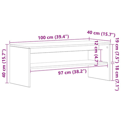 TV-benk hvit 100x40x40 cm sponplate