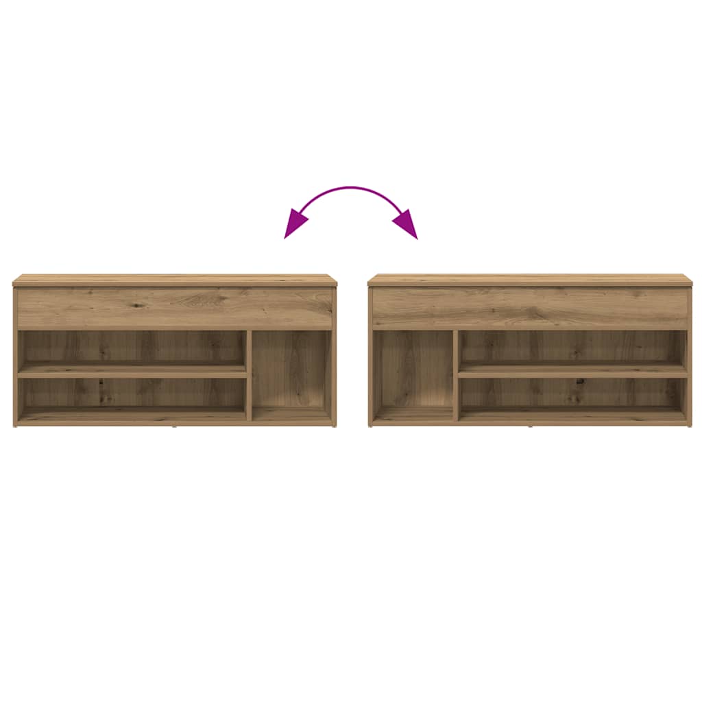 Skoskap Skohylle Skobenk Artisan Eik 102x30,5x45 cm