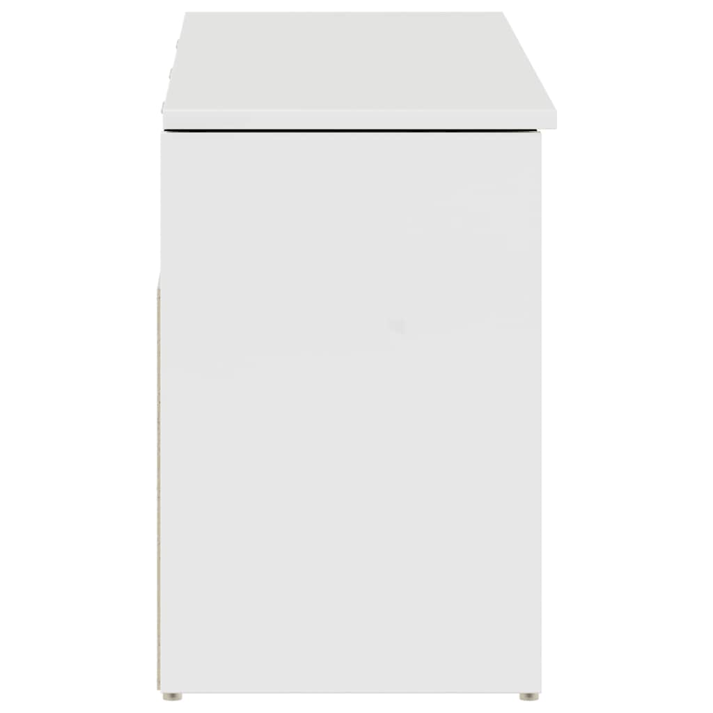 Skoskap Skohylle Skobenk Høyglans Hvit 102x30,5x45 cm