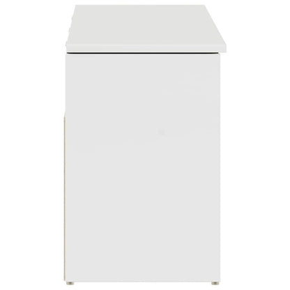 Skoskap Skohylle Skobenk Høyglans Hvit 102x30,5x45 cm