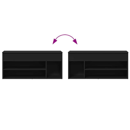 Skoskap Skohylle Skobenk Svart 102x30,5x45 cm