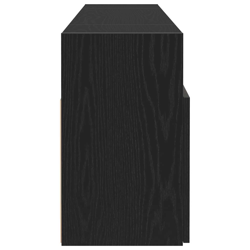 TV-Møbel Svart Eik TV-benk med LED-lys 120x30x50 cm