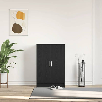 Skoskap Skohylle Skobenk Svart Eik 60x35x92 cm