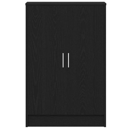 Skoskap Skohylle Skobenk Svart Eik 60x35x92 cm