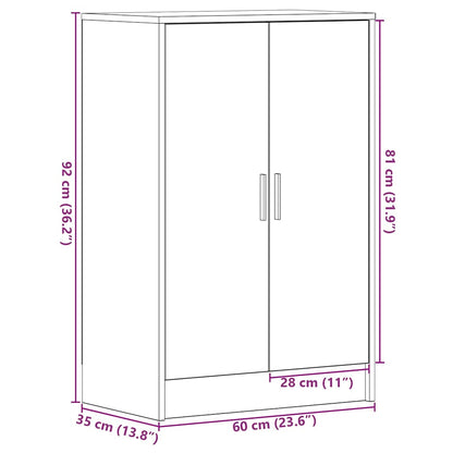 Skoskap Skohylle Skobenk Svart Eik 60x35x92 cm