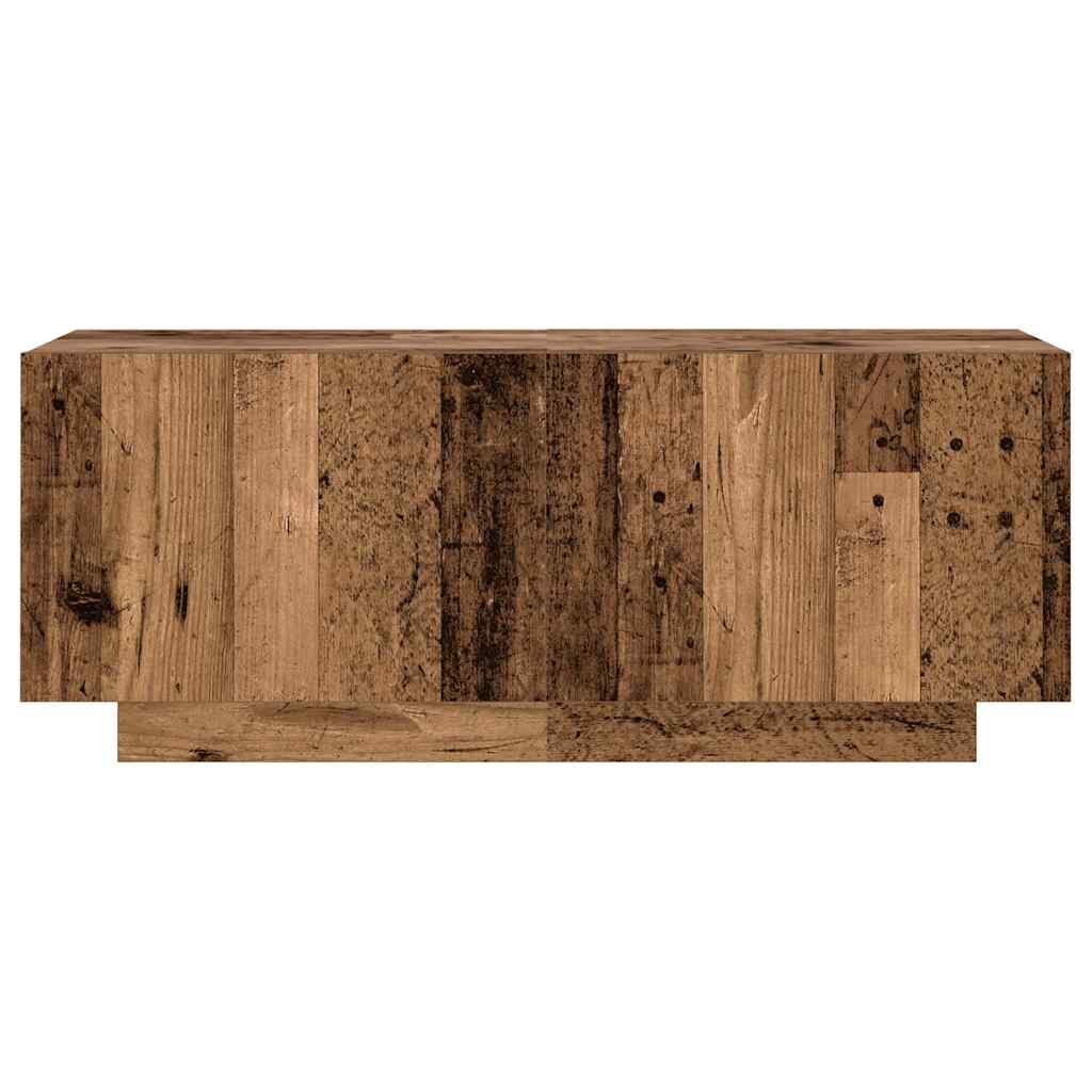 TV-Møbel Gammelt Tre TV-benk med LED-lys 300x35x40 cm