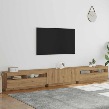 TV-Møbel Artisan Eik TV-benk med LED-lys 300x35x40 cm