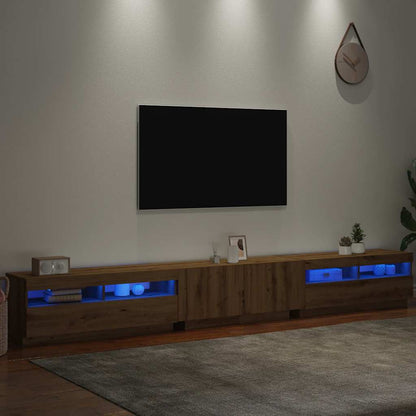 TV-Møbel Artisan Eik TV-benk med LED-lys 300x35x40 cm
