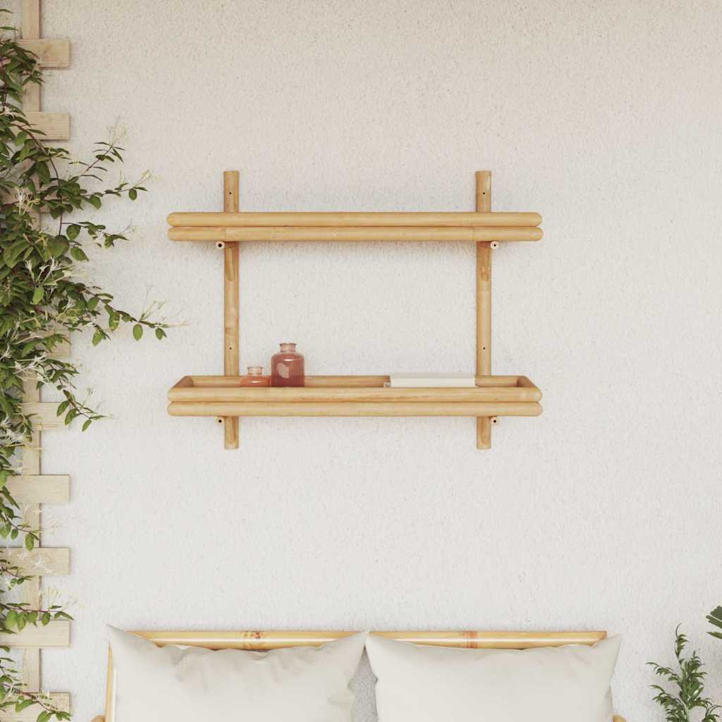 Vegghylle Tre med hylle Veggmontert Brun 75 x 26 x 60 cm Bambus