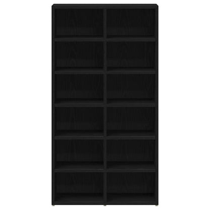 Skoskap Skohylle Skobenk Svart Eik 54x34x100,5 cm