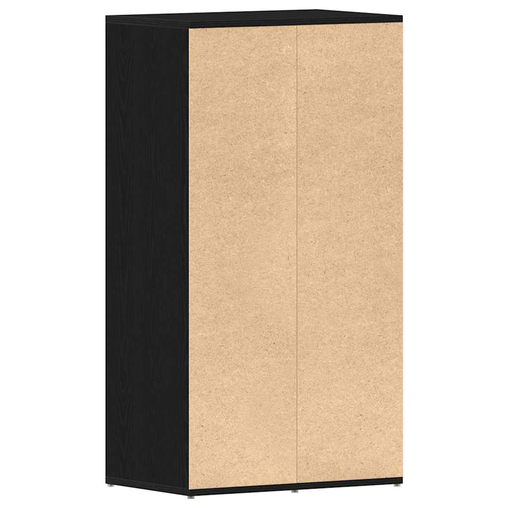 Skoskap Skohylle Skobenk Svart Eik 54x34x100,5 cm