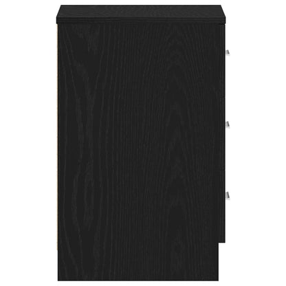 Nattbord Sengbord Svart Eik 38x35x55 cm