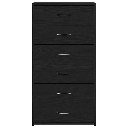 Kommode Svart Eik med 6 skuffer 50x34x96 cm