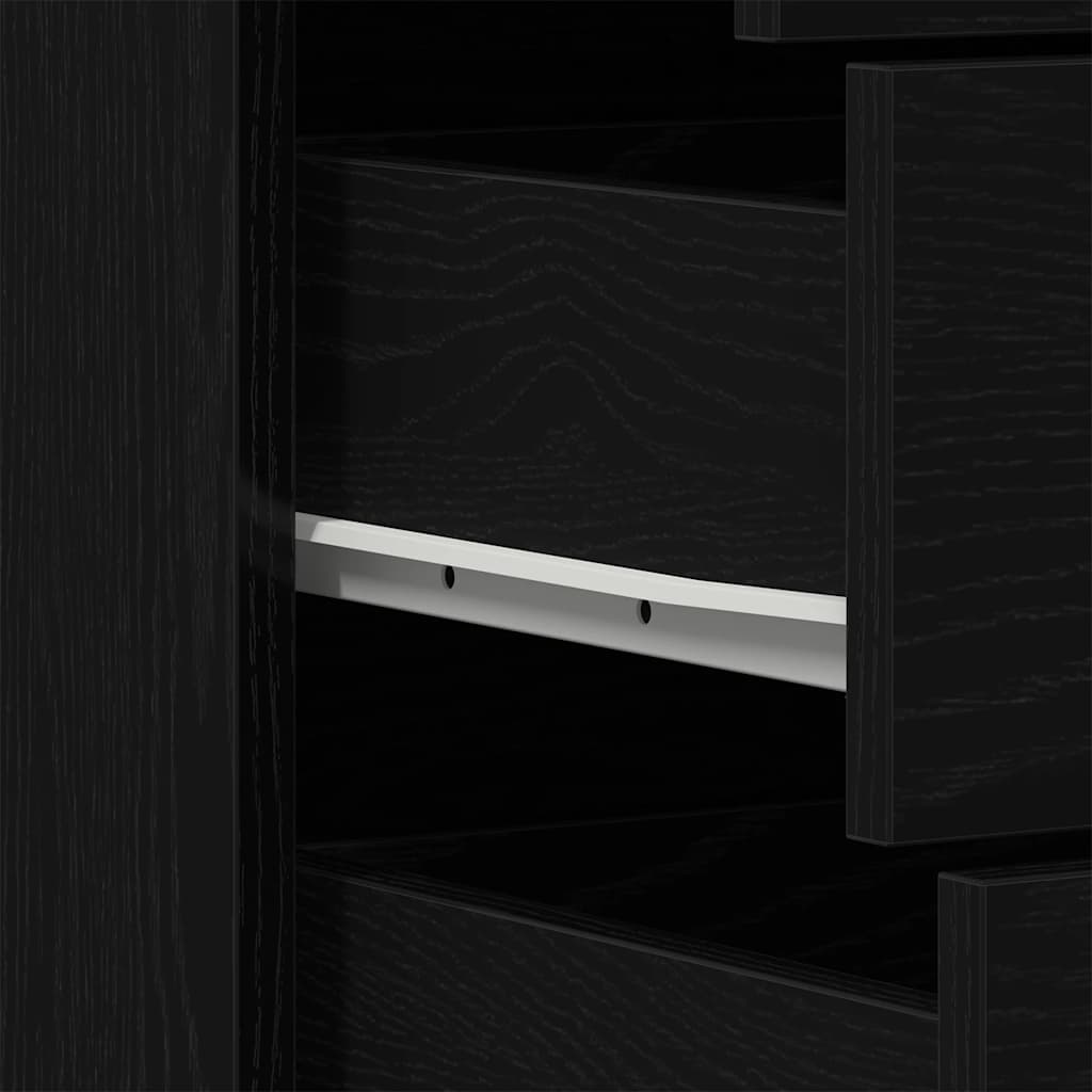 Kommode Svart Eik med 6 skuffer 50x34x96 cm