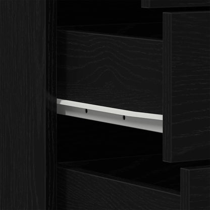 Kommode Svart Eik med 6 skuffer 50x34x96 cm