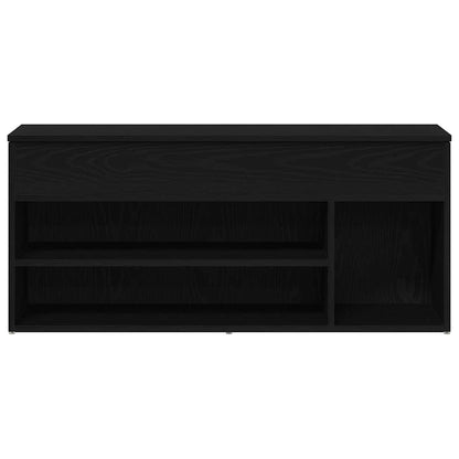 Skoskap Skohylle Skobenk Svart Eik 102x30,5x45 cm