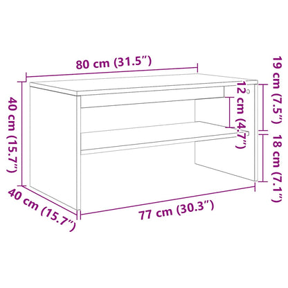 TV-benk brun eik 80x40x40 cm konstruert tre