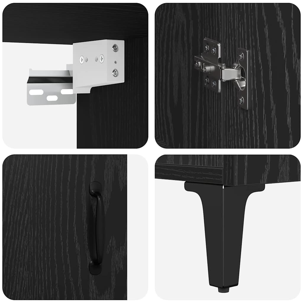 Skjenk Svart Eik 69,5 x 32,5 x 180 cm