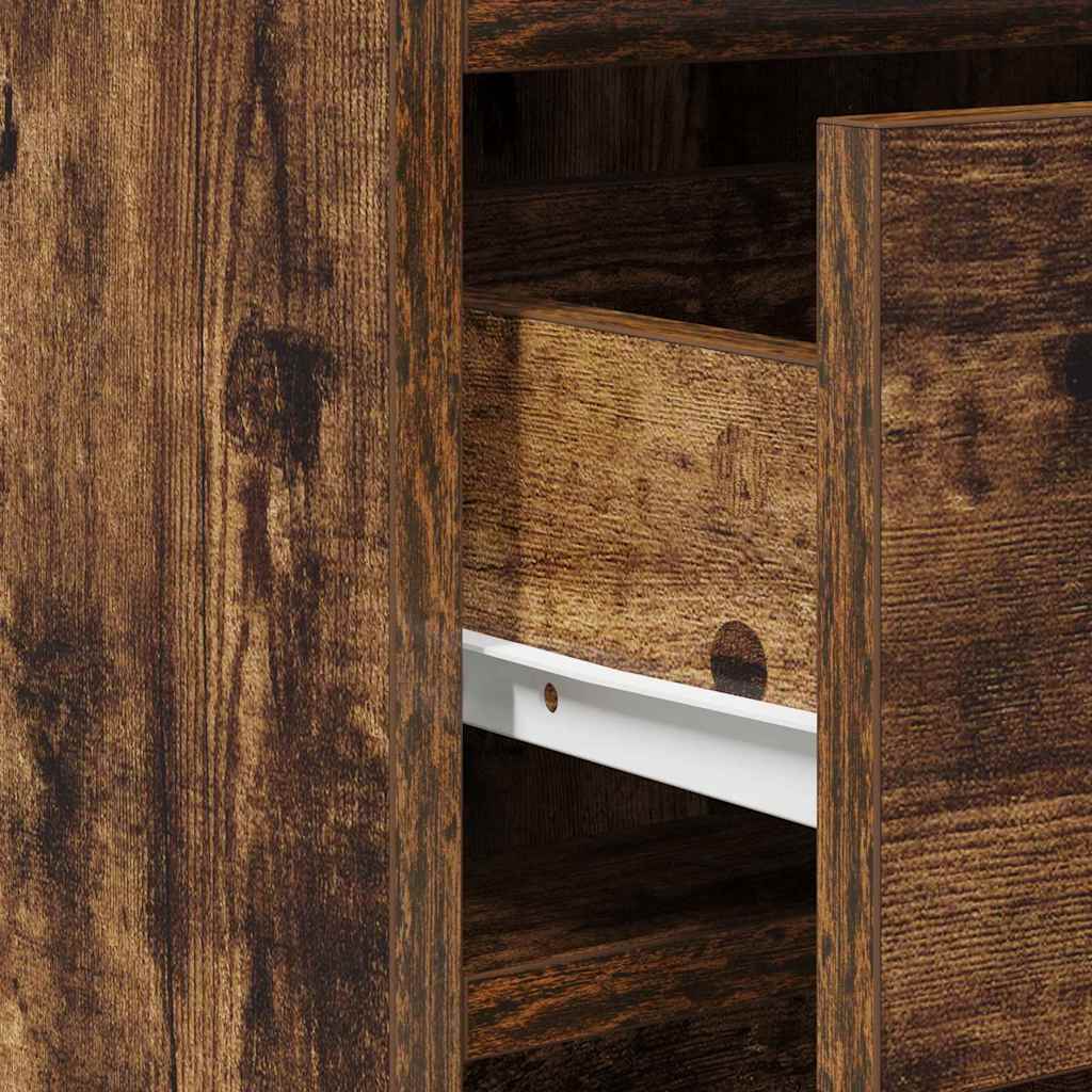 Sminkebord Røkt Eik 3-delt Sett LED