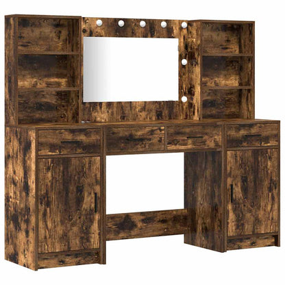 Sminkebord Røkt Eik 3-delt Sett