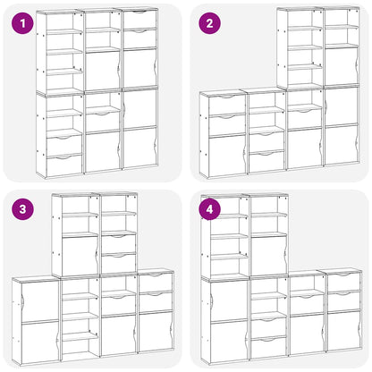 Skap Hvit 6 stk ODDA 40x24x79 cm heltre furu