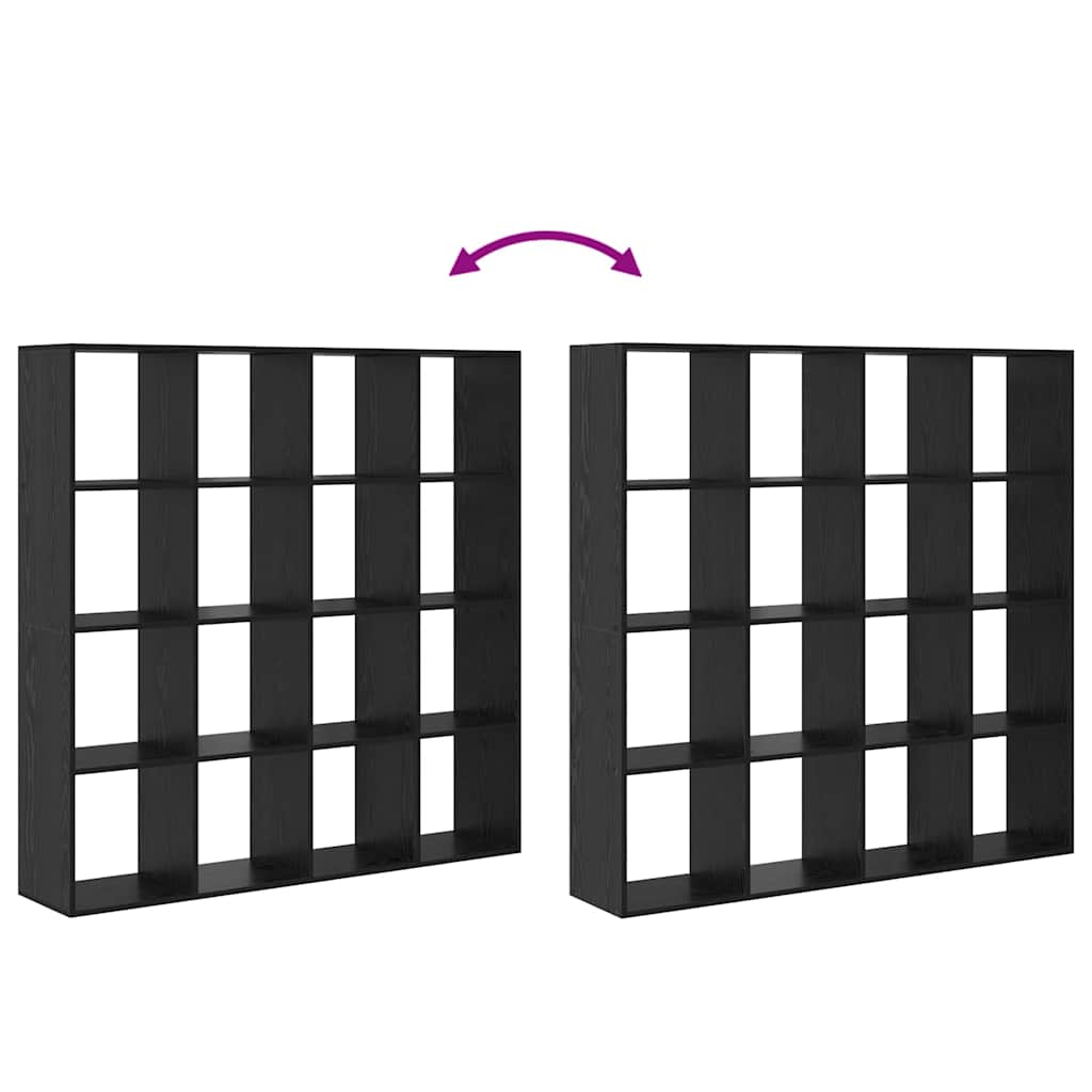 Bokhylle Svart Eik 137.5 x 29 x 137.5 cm