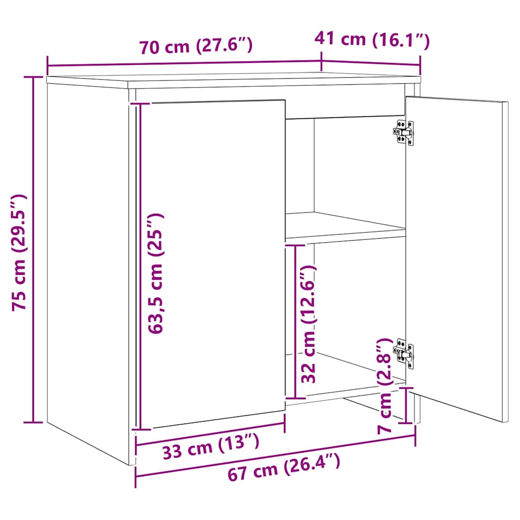 Skap Gammelt Tre med hylle Annet 3 stk 70 x 41 x 75 cm