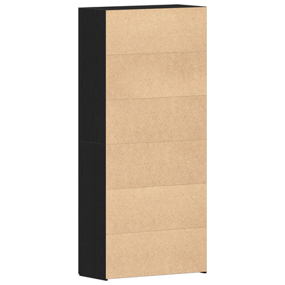 Skoskap Skohylle Skobenk Svart Eik 80x35,5x180 cm