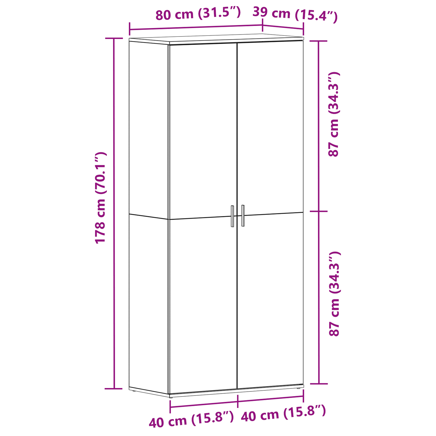 Skoskap Skohylle Skobenk Hvit 80x39x180 cm
