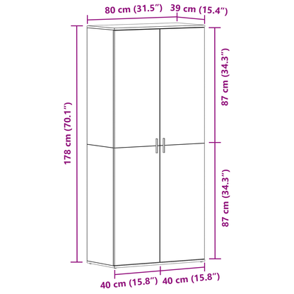 Skoskap Skohylle Skobenk Hvit 80x39x180 cm