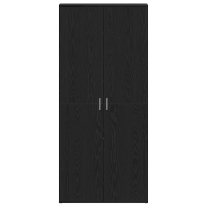 Skoskap Skohylle Skobenk Svart Eik 80x39x180 cm